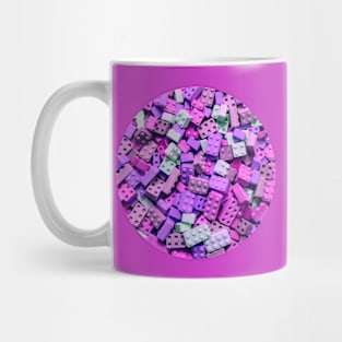 Purple and Pink Colorful Candy Building Blocks and Bricks Photograph Mug